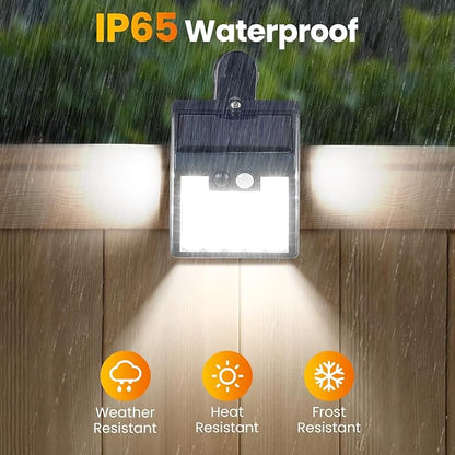 Clip On Solar Lights Outdoor,Motion Sensor Outdoor Lights, 72LEDs 600LM Clip on Solar Fence Lights Outdoor Waterproof LED,Solar Lights for Wall Fence,Deck, Gutter,Camping (4 Pack)