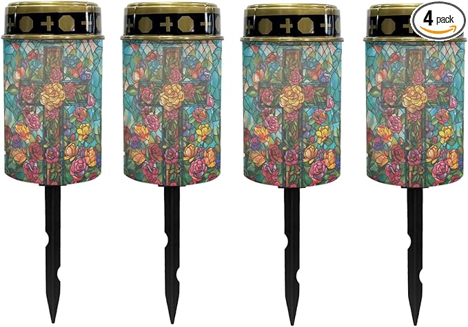 Floral-Cross Outdoor Solar Pathway Lights,Warm White Lantern Garden Lights Solar Powered Walkway Lights Waterproof | Lumora