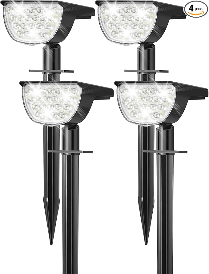 Solar Lights Outdoor Waterproof IP65, Solar Powered 76 LED 3 Lighting Modes Solar Spot Lights Outdoor for Yard | Lumora