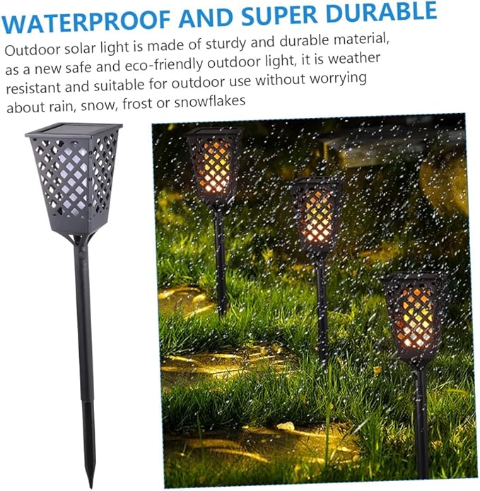 VANZACK 2 Pack Solar Ground Lamps Garden Stake Lights Waterproof Landscape Decorative Outdoor Lights Solar Landscape Lighting for Yard Pathway Garden