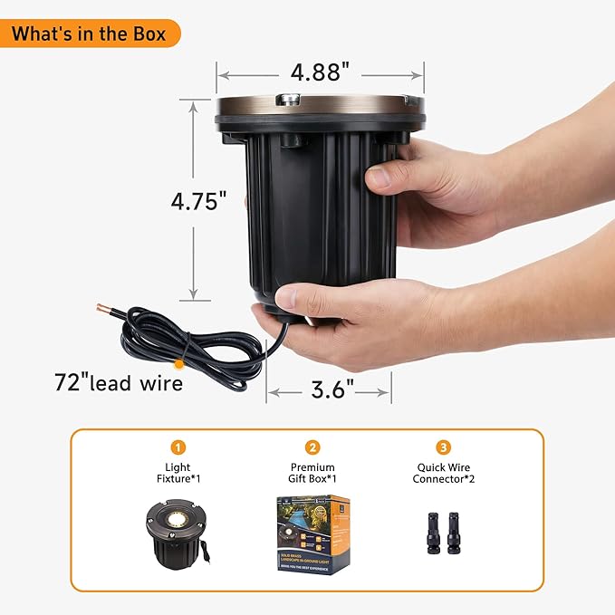 Gardenreet Brass Well Light - 12V LED In-Ground Outdoor Waterproof Landscape Lighting, Ip65 Low Voltage Replaceable | Lumora