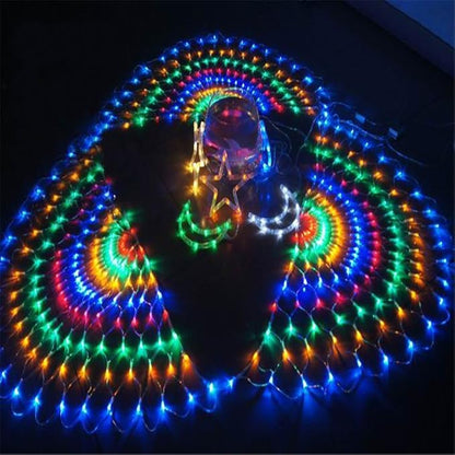 Colorful LED Fairy Mesh Net Lights Curtain Light, 9.84ftx6.56ft, 204 String LEDs, 8 Modes Decorative Xmas Tree Lighting for Thanksgiving, Christmas, Holiday, Party, Event, Multicolor