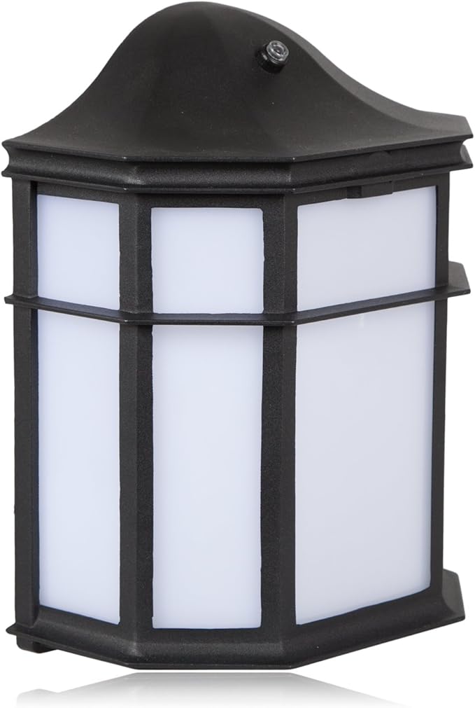 Maxxima Black Aluminum Outdoor LED Wall Pack Light - Featuring Automatic Dusk to Dawn Photocell Sensor, 1200 Lumens, 3000K Warm White, Decorative Sconce Lighting for Porch or Patio