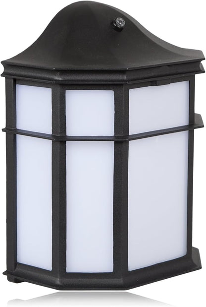 Maxxima Black Aluminum Outdoor LED Wall Pack Light - Featuring Automatic Dusk to Dawn Photocell Sensor, 1200 Lumens, 3000K Warm White, Decorative Sconce Lighting for Porch or Patio