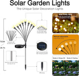 Warm-4Pack 32LED Firefly Warm Changing Lights,Garden Solar Lights Outdoor Decorative,Yard Waterproof Solar | Lumora