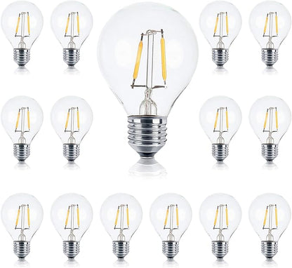Brightech Ambience Pro LED String Lights with One Extra 15 Pack Replacement LED Light Bulbs - 26 Ft Commercial Grade Patio Lights Outdoor Waterproof - Globe Porch String Lights for Outside, Backyard