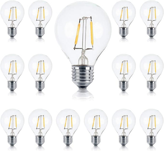 Brightech Ambience Pro LED String Lights with One Extra 15 Pack Replacement LED Light Bulbs - 26 Ft Commercial Grade Patio Lights Outdoor Waterproof - Globe Porch String Lights for Outside, Backyard