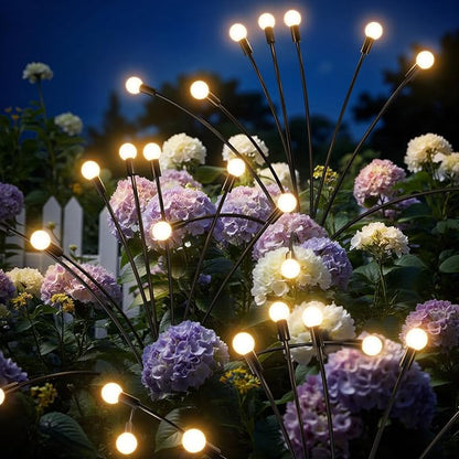 Outdoor Solar Lights Waterproof (2 Pack, 20 LED), Fairy Garden Decor, Fairy Tale Courtyard Decor, Firefly Lights, Solar Garden Lights, Solar Landscape Lights, Gifts for Women Who Have Everything