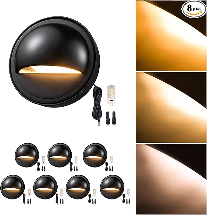 Gardenreet Low Voltage Deck Lights - Landscape Solid Brass LED Step Lights Outdoor, 12V Hardwired IP65 Waterproof | Lumora