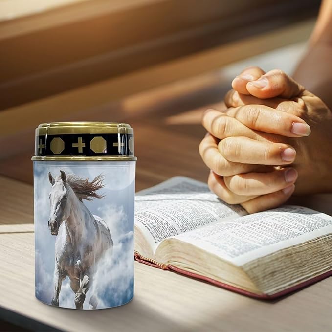 White Horse Cemetery Solar Stake Lights Decorative Solar Pathway Lights Landscape Lights Gravesite Decor for Birthday in Heaven Mothers Day Fathers Day Memrial Day