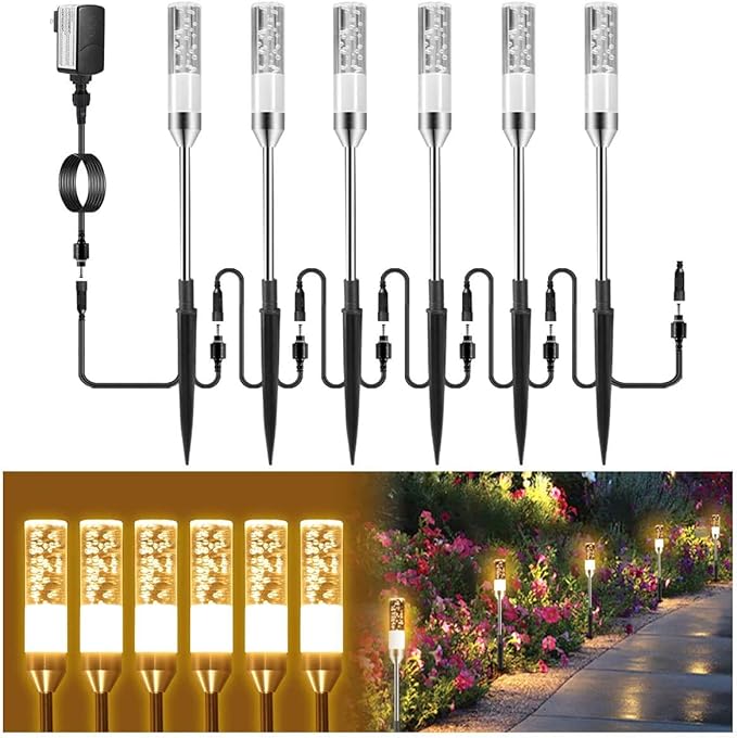 B-right Warm White 3PCS Extension Lights for Path Lights, Extendable Waterproof 0.8W - Outdoor Lighting Accessory | Lumora