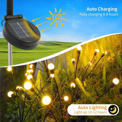 Solar Lights Outdoor Waterproof 2 Pack of 16 LEDs Garden Patio Firefly Decoration Unique Gifts Women Grandparents