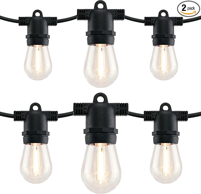 LED Patio String Lights, 70ft 30 Lights Adapter Powered, E26 Socket with S14 Bulbs Weatherproof Outdoor Bistro | Lumora