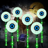 1 Pack Solar Halloween Eyeball Pathway Lights,6 Halloween Eyeball Stake Lighting with 8 Modes for Holiday Home | Lumora