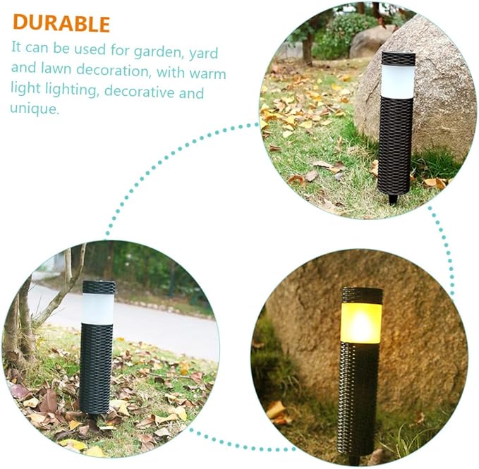 DOITOOL 5pcs Auto Off Solar Garden Light Solar Outdoor Stake Light for Pathway Lawn Decor Construction
