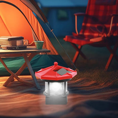 Uonlytech Solar LED Lighthouse Waterproof Landscape Lamp Garden Lamp for Outdoor Lawn Patio Pond Ornament Decoration Red