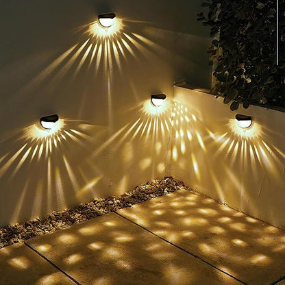 6 Pack Solar Fence Lights, Deck Lights Solar Powered Outdoor Waterproof Fence Lighting for Fence Deck Step Stair Post Wall. (Black)