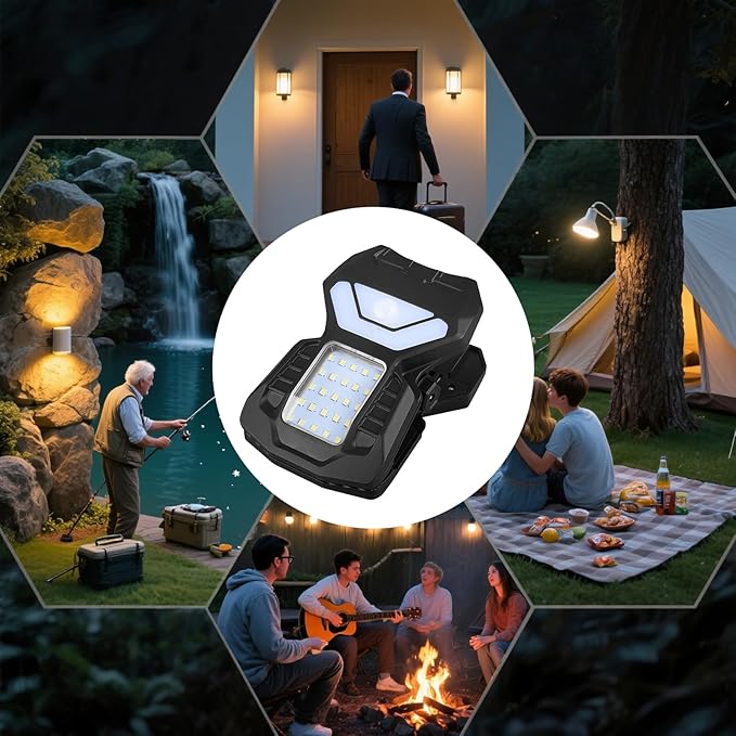 Clip on Solar Lights Outdoor - Waterproof Motion Sensor Outdoor Lights - Lamp with 3 Modes for Farm Gutter Deck Pathway Stairs Backyard Walkway Flower Bed Step Driveway Garage Camping