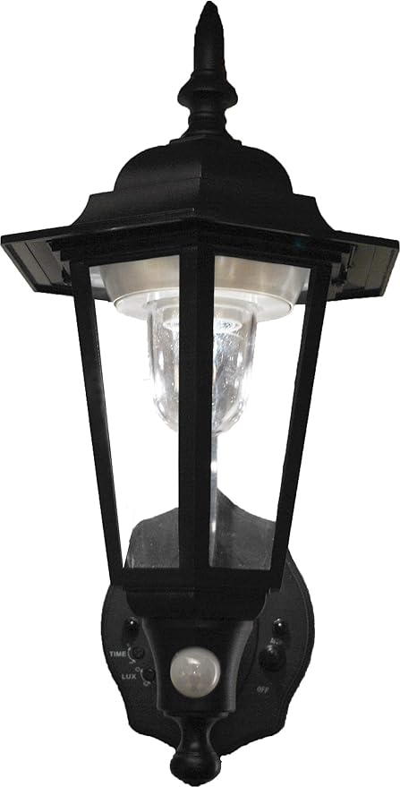 Maxsa 44719 Battery-Powered LED Motion-Activated Outdoor Wall Sconce - 8.5" x 6" x 13, Black
