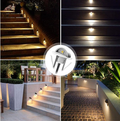 30 Pack LED Stair Lights Kit Low Voltage Landscape Lights Waterproof IP65 Outdoor 1-2/5" Recessed Wood LED Deck Lighting Yard Garden Patio Step Landscape Pathway Decor Lamps, Warm White
