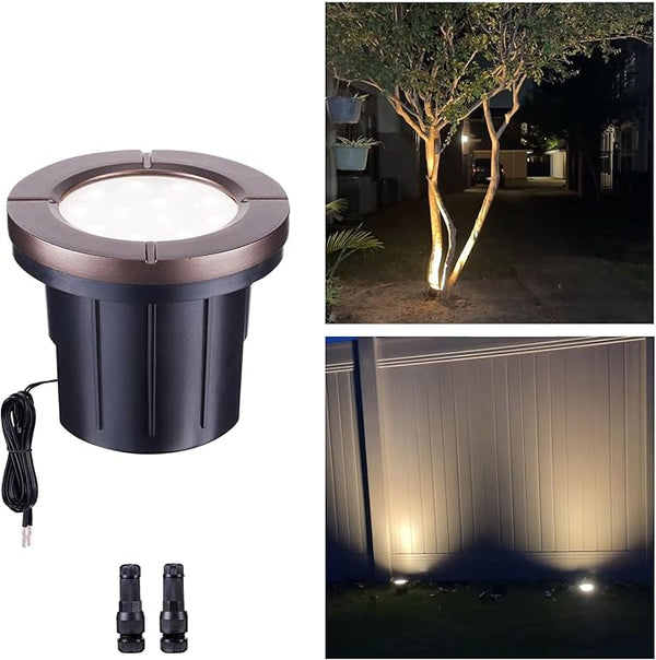 Landscape Well Lights, LED Low Voltage Ground Lights Outdoor, 12V IP67 Waterproof, Bright Wired Aluminum ORB for | Lumora
