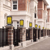 LaseVe Lights Outdoor Vintage Light Luxury Yellow Acrylic Column Lights Outdoor Waterproof Metal Iron Post Lights | Lumora
