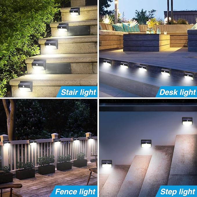 Solar Outdoor Lights, [138 LED/4 Packs] Solar Motion Sensor Security Lights with 3 Lighting Modes Solar Wall Lights | Lumora