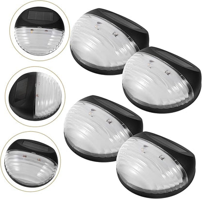 TEHAUX 4pcs Solar Garden Lights Led Outdoor Pathway Lights Solar Power Lamp for Stairs Fence Deck Landscape Motion Sensor