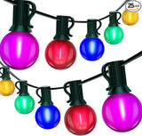 50Ft G40 Globe String lights Outdoor, Frosted Multicolor Christmas Lights with 27 Shatterproof LED Bulbs, Hanging | Lumora