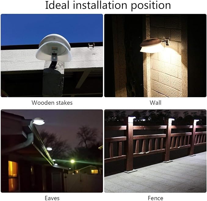isunmoon 6 Pack Upgraded Version Solar Lights Outdoor 9 LED Gutter Lights Solar Powered for Fence Roof Garden Yard | Lumora