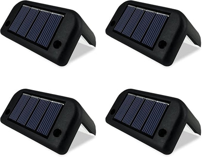 Solar Outdoor Lights, Waterproof Solar Powered Steps Light Outdoor, Wireless LED Lighting Lamp Fence Walkway Patio Stair Garden Path Rail Backyard Fences, 4 Pack Warm White