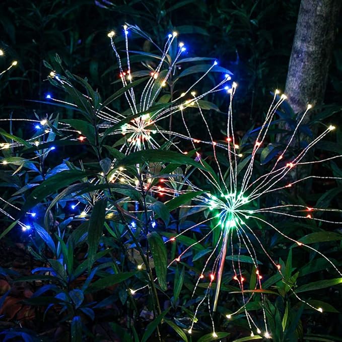 Solar Garden Decorative Lights Outdoor Solar Lawn Light Solar Pathway Light DIY Flexible Wire Warm White Colorful Light for Backyard Flower Beds Fences ABS Stainless Steel 82cm (Colorful Light)