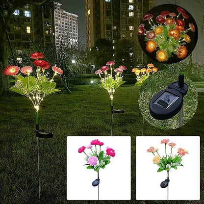 Outdoor Solar Lights Garden Lights Snow Lotus Flowers Solar Powered Waterproof Outdoor Lights for Garden Patio Yard Pathway Decoration,2 Pack