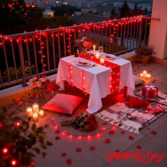 JMEXSUSS 500 LED Red Christmas Lights Outdoor, 173ft Christmas Lights Plug in, Waterproof 8 Modes Red String Light for Tree Party Xmas Holiday Decorations