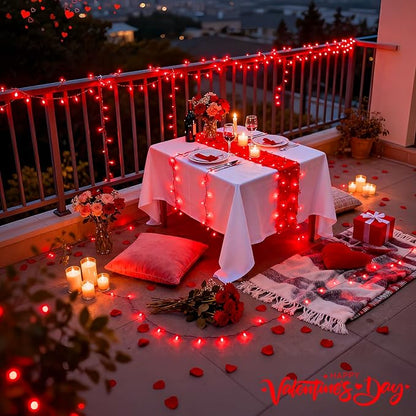 JMEXSUSS 500 LED Red Christmas Lights Outdoor, 173ft Christmas Lights Plug in, Waterproof 8 Modes Red String Light for Tree Party Xmas Holiday Decorations
