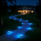 Flacchi Solar Lights Outdoor - Solar Powered Ground Lights Outdoor Solar Disk Light Waterproof Landscape Light for | Lumora