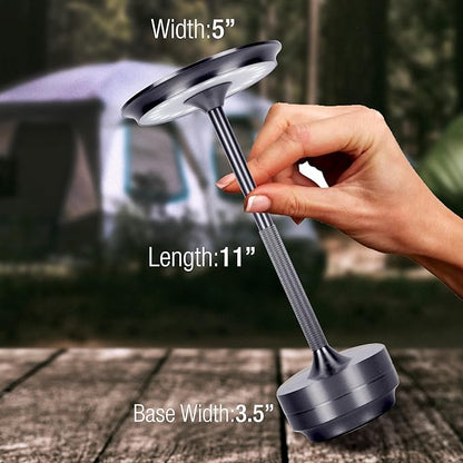 Cordless Table Lamps Rechargeable, Portable Battery Operated Lamp, 3 Color Stepless Dimming LED Table Light with Memory Function, for Outdoor/Dinner/Patio/Restaurant (Gun Metal Silver)