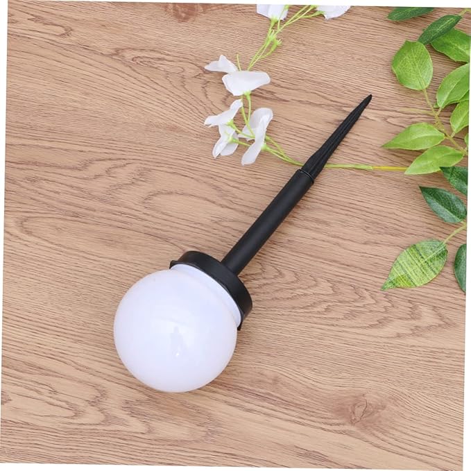 ARTIBETTER Solar Round Lawn Light Garden Lamp with Ground Plug for Outdoor Use Design for Pathways Patios Pools and Events