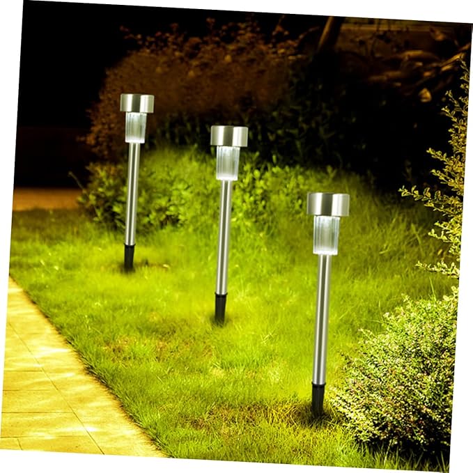 6pcs Solar Path Lights Outdoor Ground Lamps Garden Decorative Lamps Solar Panel Lights Easy to Install
