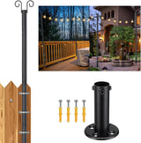String Light Poles for Outside, 11FT Outdoor String Light Pole Heavy Duty Metal Lights Pole Stand with Flange Base | Lumora