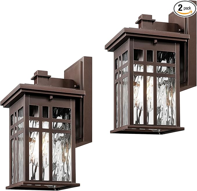 zeyu 12 Inch Patio Wall Light Fixture, 2 Pack Outdoor Modern Wall Lights, Die-Cast Aluminum, Oil Rubbed Bronze | Lumora