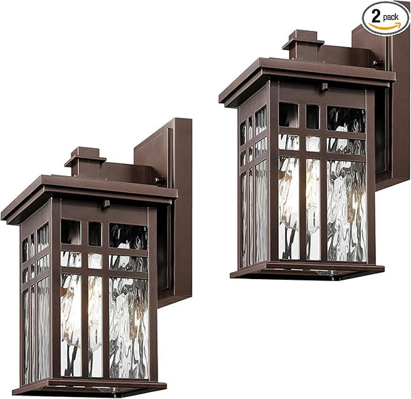 zeyu 12 Inch Patio Wall Light Fixture, 2 Pack Outdoor Modern Wall Lights, Die-Cast Aluminum, Oil Rubbed Bronze | Lumora