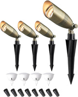 EDISHINE Solid Brass Landscape Spotlights, 12V LED Low Voltage Landscape Lights, 3CCT MR16 Bulb Included, Bronze | Lumora