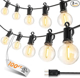 Outdoor String Patio Lights, 100FT 50 LED Patio Lights Waterproof, Connectable Shatterproof Hanging Outside String | Lumora