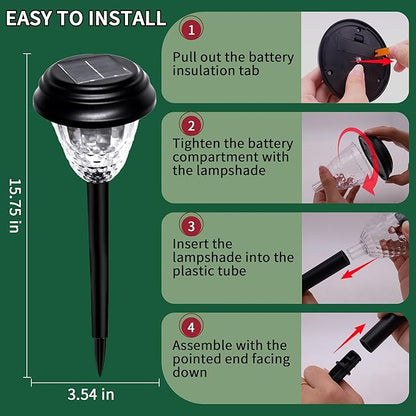 Solar Garden Lights Outdoor, 8 Pack Color Changing LED Pathway Lights Waterproof Solar Powered Landscape Lighting for Yard Patio Walkway Lawn