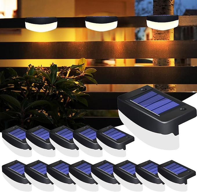 LED Solar Step Lights, 14 Pack Solar Deck Lights Outdoor IP65 Waterproof Pool Side Lighting Decor for Stairs Fence | Lumora
