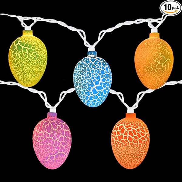 Egg Easter Lights Decorations, 10 Lights 8.5FT Multi Color Lights White Wire Pastel String Lights for Easter | Lumora