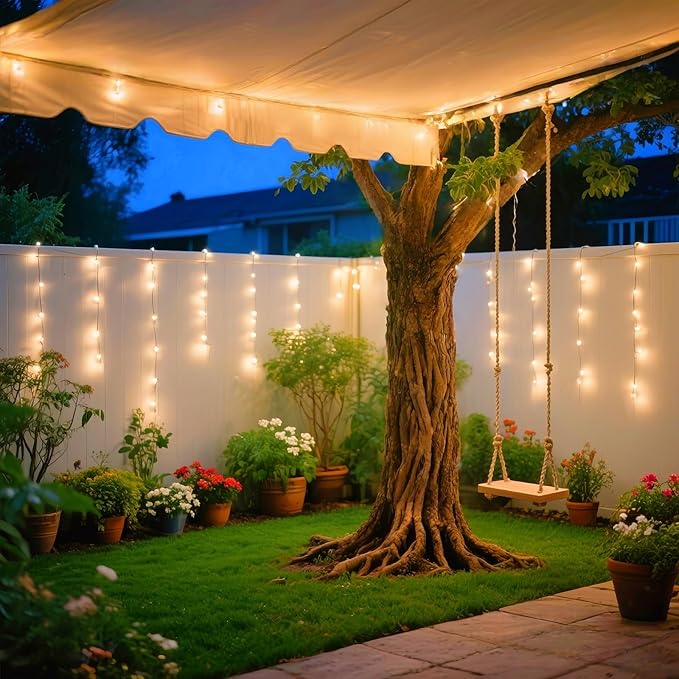 Warm White Icicle Lights 11.5 FT, UL Listed and Commercial Grade 100 LED Christmas Lights, for Indoor and Outdoor Party, Patio, Courtyard, Window, Fence, Trees.