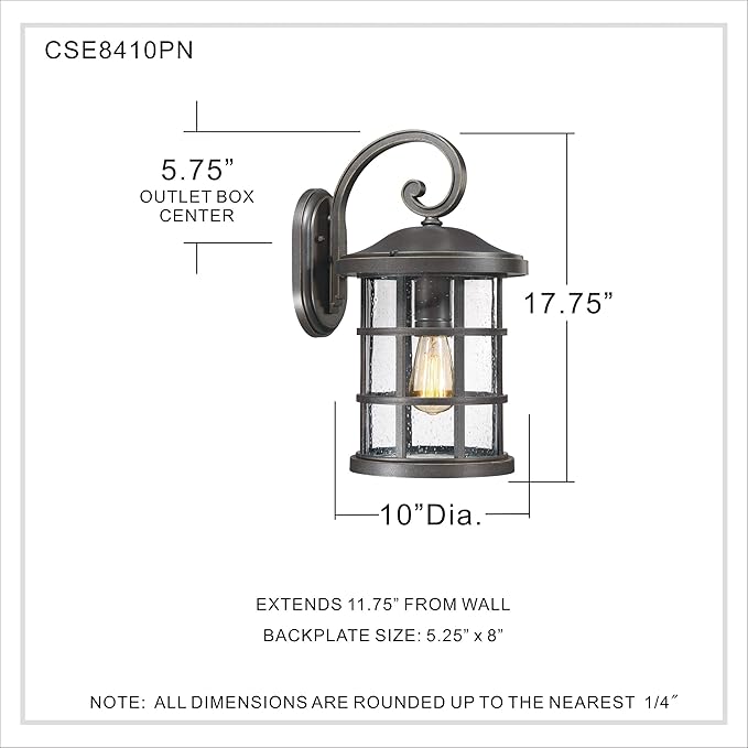 Quoizel Crusade 1-Light Palladian Bronze Outdoor Wall Lantern