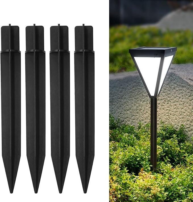 16 PCS 8.27 Inch Solar Light Stakes, Black Spikes Plastic Pathway Stakes, LED Light Ground Spikes for Garden | Lumora